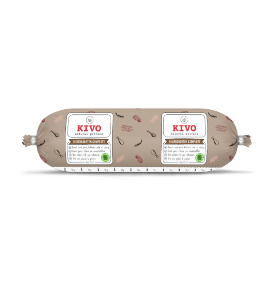 5 diersoorten compleet 500 gram